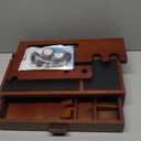 Phone Docking Station as Gifts for Men, Wood Pistol Rack As Nightstand Organizer for Gun Safe, Phone Charging Station as Gifts for Him Boyfriend Father in Anniversary Birthday Christmas (Walnut)