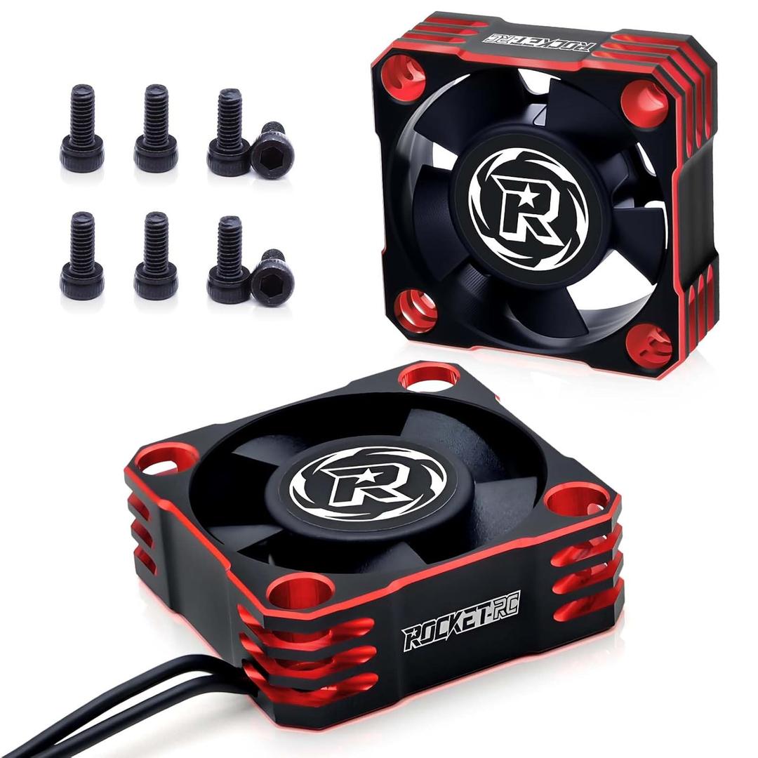 1PCS Motor Cooling Fan,28000RPM ESC Cooling Fan,HeatSink for 1/8 1/10 1/12 Scale Car 540 550 Brushless Motor (Black Red)