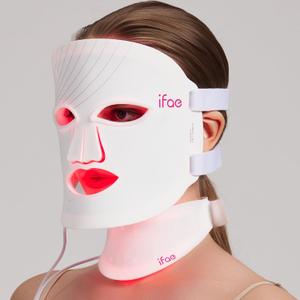 Red Light Therapy Mask for Face and Neck, 7 Colors with NIR Led Face Mask Light Therapy with Eye Protection and Remote, Rechargeable Ergonomic Design for True Anti-Aging Skincare at Home (Snow White)