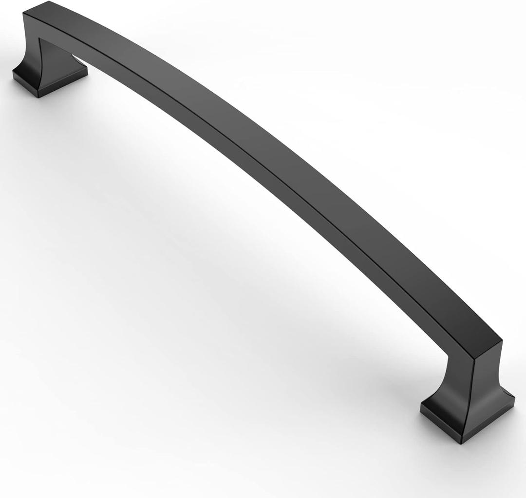 Asidrama 10 Pack 7 Inch(177mm) Hole Centers Kitchen Cabinet Handles, Matte Black Cabinet Pulls Kitchen Cabinet Hardware for Cupboard Drawer Pulls