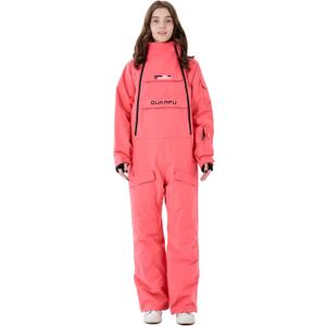 Women One Pieces Ski Suits Waterproof Ski Jumpsuits Winter Onesies Snowsuits Snowboard Coveralls for Snow Sports (X-Small, Pink)