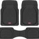 Motor Trend FlexTough Floor Mats for Cars, Black Deep Dish All-Weather Car Mats, Waterproof Trim-to Fit Automotive Floor Mats for Cars Trucks SUV, Universal Floor Liner Car Accessories