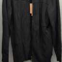 PJ PAUL JONES Cardigan for Men Full Zip Knitted Long Sleeve Sweaters Ribbed Textured Stand Collar Knitted Cardigan Black L