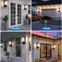 RAYVO Modern Outdoor Wall Light with Dusk to Dawn Sensor, Waterproof Exterior Light Fixture with E26 Base, 3000K LED Bulb Included, Black Metal Frame Outdoor Sconce Lights for Porch Garage Entryway