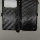 Defencase for iPhone 17 Pro Max Case Wallet with RFID Blocking Card Holder for Women Men, PU Leather Magnetic Snap Flip Zipper Strap Wallet Phone Case for iPhone 17 Pro Max 6.9", Carbon Fiber Black