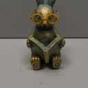 zuzuzen Solar Garden Decor, Adorable Rabbit Statue with Solar-Powered Glasses, Outdoor Bunny Figurine Lights for Patio, Yard & Balcony, for Kids, Mom & Grandma