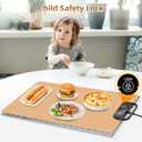 Food Warming Mat  Fast Heating Electric Warming Tray with 7 Temp Settings, 11-Hour Timer & Auto Shut-Off, Foldable Silicone Mat with Child Lock, Portable Warming Pad for Buffets, Holidays  Brown