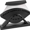 5.9inch Pizza Cutter Slicer Rocker Chopper Knife with Stand Blade Cover, Stainless Steel Sharp Mezzaluna Chopping Rocking Mincing Knife for Salads Veggies Herbs Meats Pizza