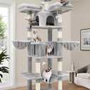 Globlazer Big XXL Cat Tower for Indoor Multiple Cats, F80, Light Grey, 80inch