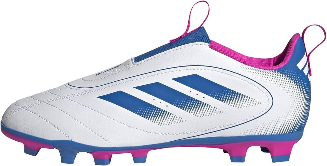 adidas Goletto IX Laceless Firm Multi Ground Sneaker, White/ Bright Royal/ Team Shock Pink, 1.5 US Unisex Little Kid
 