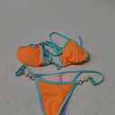 TASHEHE Women's Triangle Thong Bikini Set Sexy String Brazillian Two Piece Swimsuit Cute Bikini Bathing Suit M