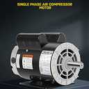 5 HP Air Compressor Motor, 3450 RPM Electric Motor, 230V Single Phase Motor, 56HZ Frame 7/8"Keyed Shaft 60 Hz, Commercial-Duty CCW Rotation, 2.25" Shaft Length for Air Compressors