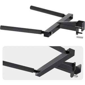 SELEWARE Y-Shaped Dip Bar for 2"x2" or 3"x3" Power Rack with 5/8" or 1" Holes, Heavy Duty Dip Bar Attachment with Non-Slip Grips, Squat Rack Accessories for Home Gym Strength Training