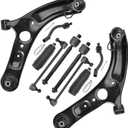 10pcs Suspension Kit for Hyundai Elantra 2011-2017 and for Hyundai Veloster, Front Lower Control Arms with Ball Joints Assembly Sway Bar Links Inner and Outer Tie Rod Ends and Boots
