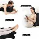 Foam Ergonomic Wedge Pillow, Knee Support Leg Elevation, Reading Pillow for Bed Black