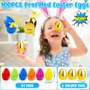 WOWSCAN [6 Golden Eggs] 100PCS Prefilled Easter Egg Fillers with Novelty Toys Inside, Easter Basket Stuffers Classroom Prizes Supplies Egg Hunt Party Favors for Kids Toddlers Boys Girls