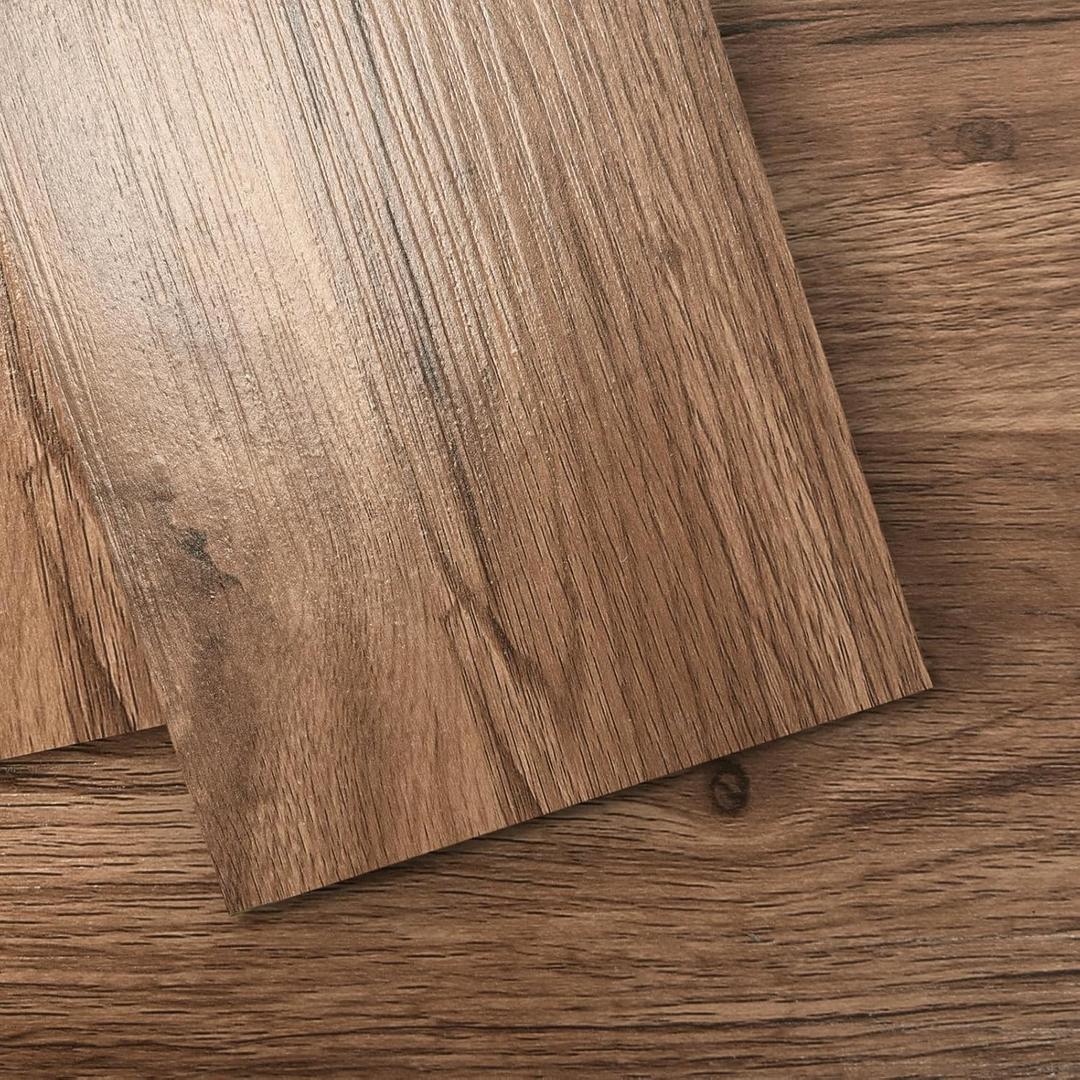Art3d 12-Pack 18 Sq.ft Peel and Stick Floor Tiles Vinyl Plank Flooring Wood Look, Adhesive and Waterproof Tile Sticker for Bedroom, Living Room, Kitchen,RV in Ashtree