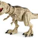 Tyrannosaurus Rex Action Figure Dinosaur Toy for Kids 3-5, Realistic T-Rex with Vibration Feature Roaring, Lights, Continuous Spray, Movable Jaws & Limbs  Birthday for Kids (Khaki)