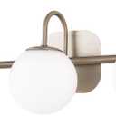 ZHUOER Modern Bathroom Vanity Light Fixtures 3 Lights Brushed Brass Frame and Milk White Glass Globe Shade Modern Wall Sconce Lighting Bath Vanity Lights Bar Over Mirror (Exclude G9 Bulb)