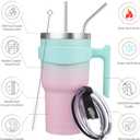 BJPKPK 30 oz Tumbler with Handle & Straw, Insulated Stainless Steel Mug | Double Wall Vacuum, Keeps Hot/Cold, Thermal Cup, BPA Free, Dishwasher Safe, Cupholder Fit, Coffee & Travel, Bubble Gum (EXP 12/31/36)