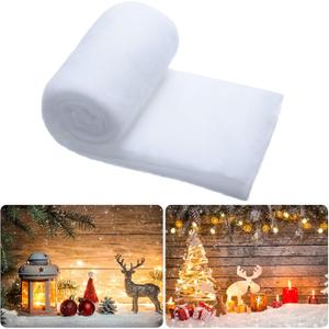 Tudomro 1 Pc 15 Inch x 10 ft Christmas Snow Blanket for Christmas Village Fluffy Faux Blanket Artificial Fake Snow Roll for Xmas Trees Craft Decoration