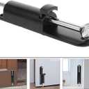 Housoutil Spring Loaded Drop Rod Zinc Alloy Gate Latch with Floor Mount 6.3 Inch Sliding Pin Lock for Double Wood Metal Doors