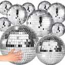17 Pcs Disco Ball Decor: Mini Large Assorted Size Hanging Mirror Disco Ball Sets - Silver Party Ornaments for Stage Club Prom Props 70s Weddings Dance Music Birthday(12, 8, 6, 4, 3.2 Inch)