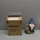 Cynkeyee Garden Gnome Outdoor Statue Decor - Solar Gnomes Figurine, Outdoor Gnome Decor, Gnomes Decorations for Yard with Solar Light, Gnome Sculptures for Patio Lawn Ornaments 6.5x4x8.5 Inch