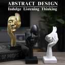 3 Pcs Thinker Statue,Modern Home Resin Sculptures,Collectible Figurines for Home Office Bookshelf Desktop Decor(White)