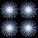 LetsFunny Fairy Christmas StringLightsWireLights,225LED DIY 8 Modes DimmableWith Remote Control,Decorative Hanging Starburst for Christmas,Home,Patio,CoolWhite,4PackLH-BOM-YHD225)