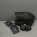 Adult ATV Dirt Bike Helmet with Goggles Gloves & Mask Quick Release Buckle Adjustable Sun Visor Motorcycle Adult Helmet Off-Road Motocross Downhill Moped MX for Unisex-Adult (Matte Black)