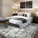 DMOYEST Living Room Area Rugs - 10x14 Abstract Large Soft Indoor Washable Rug Neutral Modern Low Pile Carpet for Bedroom Dining Room Farmhouse Home Office - Grey