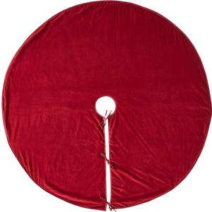Arcadia Home 72 Inches Tree Skirt with Classic Design on Garnet Red, Handcrafted Cotton Velvet Tree Skirt for Christmas Trees Classic Series Holiday Decoration