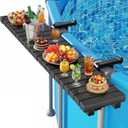 Above Ground Pool Bar, 49"x9.6" Swim Up Bar, Heavy Duty Holds 110 lbs,Fits Top Rails up to 4.48", Compatible with Round & Oval Frame Pools