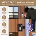 Anti-Theft Video Doorbell Mount,AHBTEYM Mount No Drill Bracket Holder Accessories for Apartment Home Rentals Compatible with Video Doorbell 4/3/3 Plus/2/1/2021/2023 Release(Black)