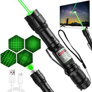 [Professional] Rechargeable Green Light Beam Flashlight Long Distance Range for TV/LED/LCD Screens Tactical Flashlights Presentation Office/Outdoors/Astronomic/Construction [004](1)