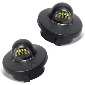 LED License Plate Light LED Tag Light Lamp Assembly Fit for Ford F150 F250 F350 Ranger Explorer Bronco Excursion Expedition, 6500K Black, 2PCS (6000K White)