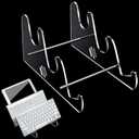 Taiyin Acrylic Keyboard Display Stand Holder Mechanical Computer Stand Shelf for Desk Transparent Acrylic 3 Tier Keyboards Storage Holder Tray for Computer Tablet Picture Frame