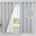 YoungsTex Light Grey Linen Blackout Curtains 63 Inch Length for Bedroom, Thermal Insulated Drapes with Grommet Room Darkening for Living Room, 2 Panels, 52 X 63 Inch