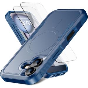 Magnetic for iPhone 17 Case [Compatible with MagSafe] [Shockproof] [Heavy Duty Protection] Pocket-Friendly & Tough Non-Slip Protective Phone Cover for iPhone17 6.3", Blue
