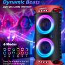 KMAG Large Party Bluetooth Speaker, 260W Peak Powerful Loud Sound with Deep Bass, 15Hr Playtime, Fast Charge, RGB Cool Light Show, TWS, Portable for Outdoor Beach, Camping, Backyard, Work, Home (Red)