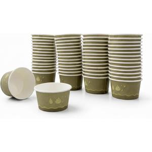 3-Inch Round Mini Dip Paper Bowls (400 Pcs), 3oz Disposable Party Dip Bowls, Compostable, Eco-Friendly, Like Bamboo, for Dips, Soy Sauce, BBQ, Oil Dipping, Finger Foods