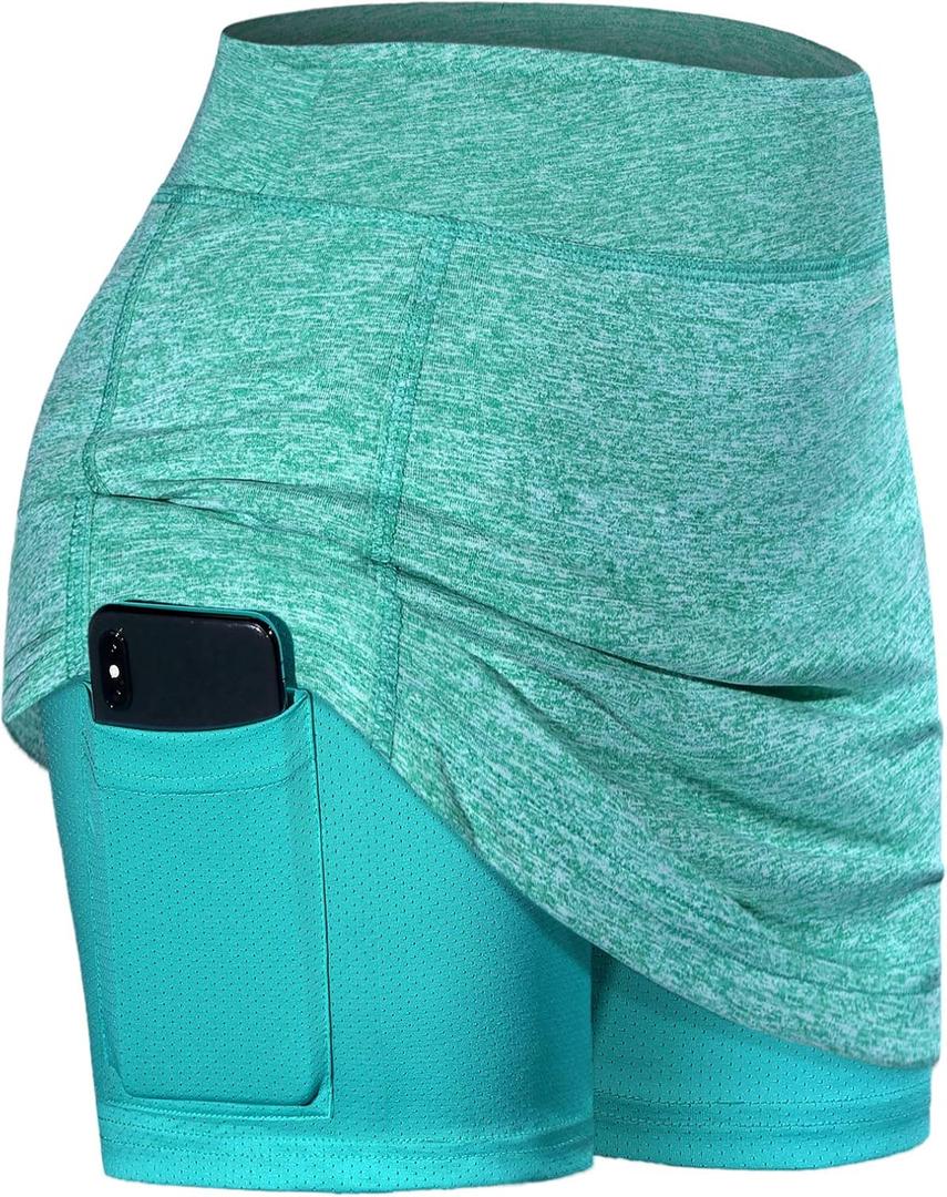 BLEVONH Womens Summer Tennis Skirts with Shorts Underneath, Pickleball, Athletic, Workout and Golf Skorts with Pockets, XX-Large 