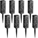 TRAHOO-7 Pcs Solar Powered LED Garden Lights, Solar Path Lights Outdoor, Automatic Led Halloween Christmas Decorative Landscape Lighting for Patio, Yard and Garden