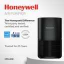 Honeywell Allergen Plus Compact HEPA Small Room Air Purifiers for Home, Up to 530 Ft Coverage, 3-in-1 Filter, Pet Dander, Smoke & Odor Reducer Air Quality Sensor with Auto Mode, Black, HPA125B