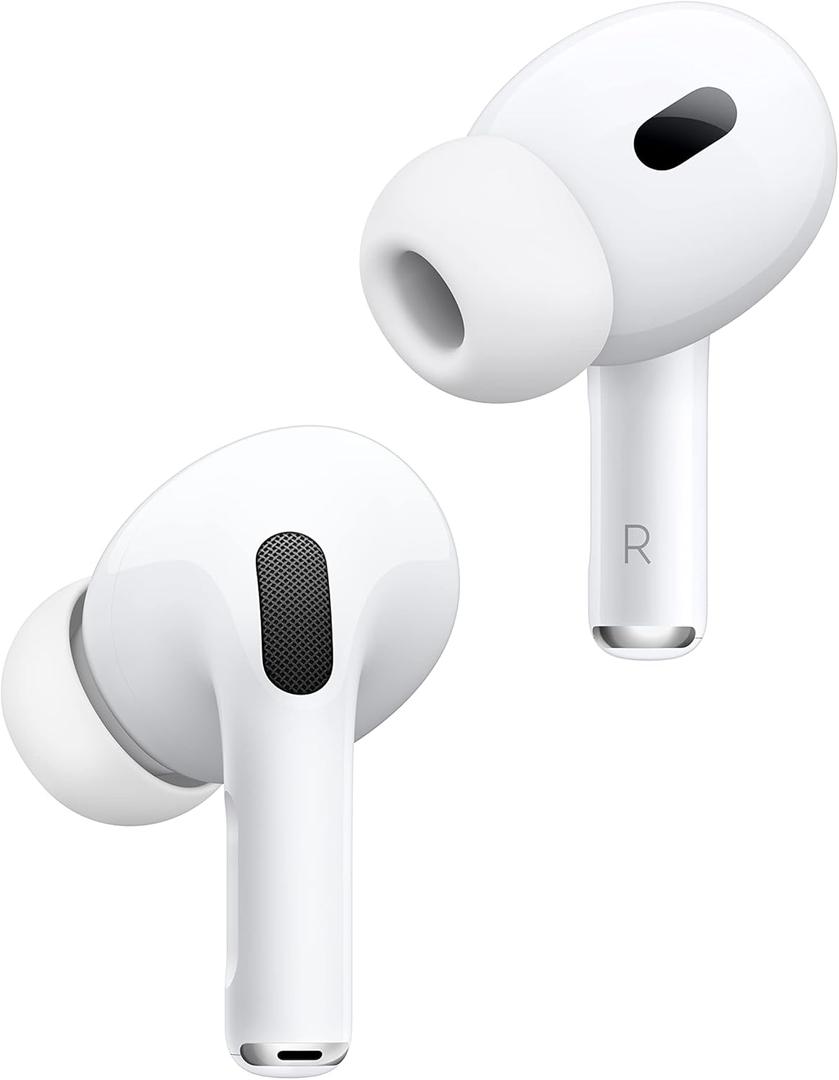 Apple AirPods Pro 2 Wireless Earbuds, Active Noise Cancellation, Hearing Aid Feature, Bluetooth Headphones, Transparency, Personalized Spatial Audio, High-Fidelity Sound, H2 Chip, USB-C Charging, White