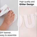 BEISHIDA 116 PCS A-Z DIY Letter Banner Kit Make Your Own Banner Including 111 Letters and Numbers 3 Rope and 2 Threading Device,Customized for Birthday Graduation Wedding Decor White