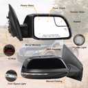 Right Passenger Side Mirror Fits 2011-2015 Lincoln MKX With Manual Folding Power Glass Heated Turn Signal Light Mirror Memory Puddle Light Black Replace#CA1Z17682CAPTM (12Pins)