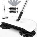 SumYanHing Sweeper Cleaner with 7 Replacement Parts for Home Office for Hardwood Floors and Tile, Pet Hair Dust Scraps Paper & Small Rubbish Cleaning, Not for Carpets (Black)