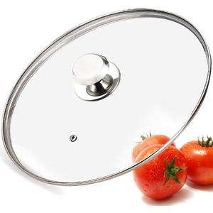 Glass Lid for Frying Pan, Tempered Replacement Cover Compatible with All 11 inches Cookware for Skillets, Round Cast Iron, Cast Aluminium, Stainless Steel Pans &Pots, 272mm/10.7in-291mm/11.46inQ (Silvery)